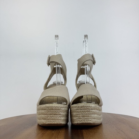 New Womens Sam Edelman Vada Beige Strappy Woven Espadrille Wedge Sandals Size 9 - Picture 3 of 8